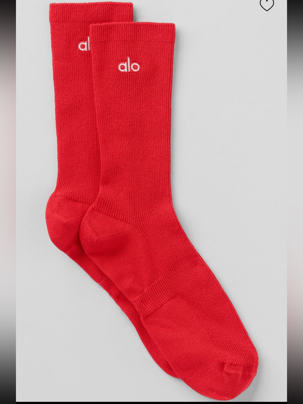 ALO Unisex half-crew Understated Socks - bright red 🧦